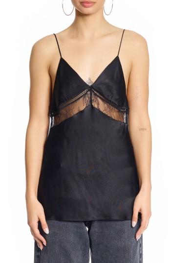 Women's Kendall + Kylie Lace & Silk Tank - Black