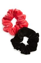 Cara 2-pack Velvet Scrunchies, Size - Black