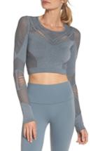 Women's Alo Siren Long Sleeve Crop Top - Blue