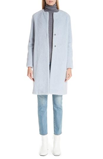 Women's Harris Wharf London Collarless Wool & Alpaca Coat Us / 38 It - Blue