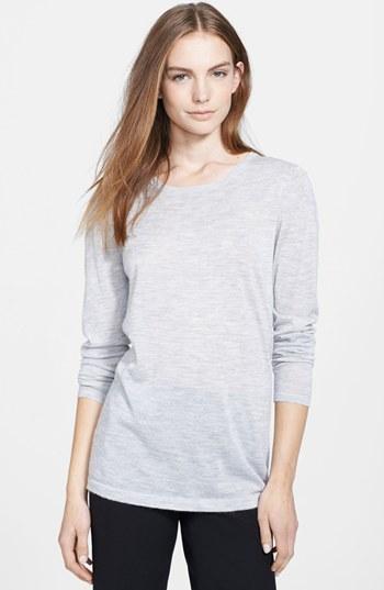Nordstrom Signature Crewneck Cashmere Sweater Grey Opal Heather