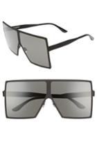 Women's Saint Laurent Betty 68mm Metal Shield Sunglasses - Black
