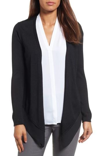 Petite Women's Nic+zoe Paired Up Silk Blend Cardigan, Size P - Black