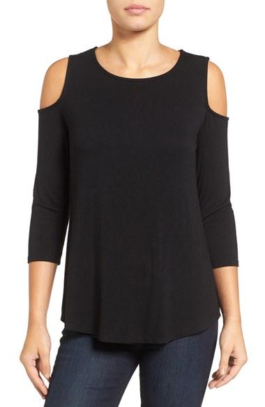 Women's Halogen Knit Cold Shoulder Tee