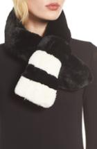 Women's Love Token Faux Fur Colorblock Scarf, Size - Black