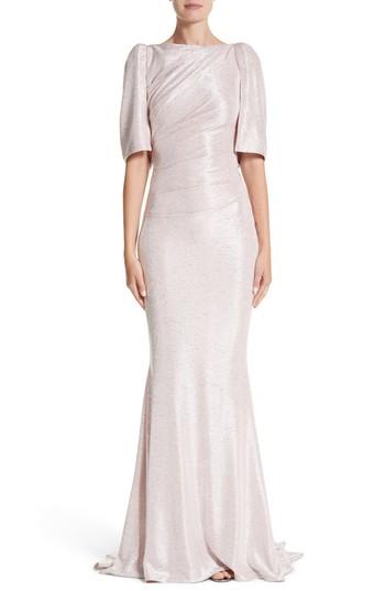 Women's Talbot Runhof Metallic Cloque Mermaid Gown