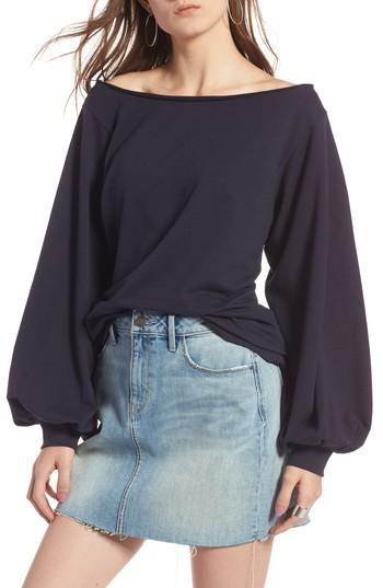 Women's Treasure & Bond Puff Sleeve Off The Shoulder Top, Size - Blue