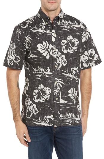Men's Reyn Spooner Quiet Lagoon Classic Fit Sport Shirt, Size - Black