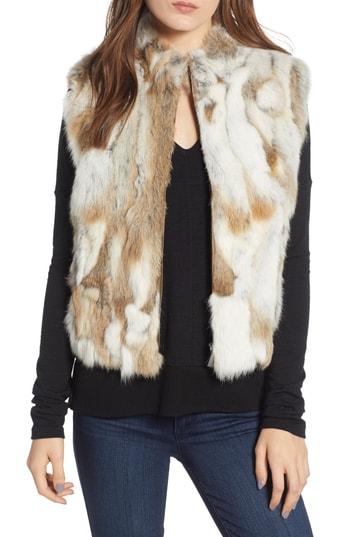Women's La Fiorentina Genuine Rabbit Fur Vest /x-large - Beige