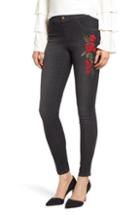 Women's Zeza B By Hue Rose Embroidered Denim Leggings