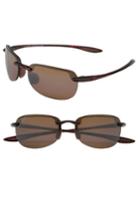 Women's Maui Jim Sandy Beach 55mm Polarizedplus2 Semi Rimless Sunglasses - Black