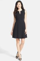 Women's Halogen Pleated Fit & Flare Dress - Black