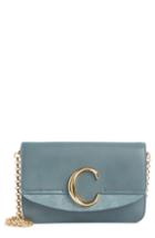 Chloe Mini Leather Shoulder Bag - Blue