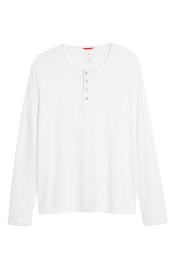 Men's Stone Rose Trim Fit Henley - White