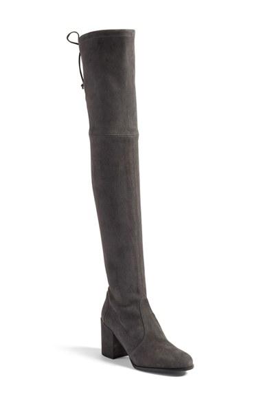 Women's Stuart Weitzman Tieland Over The Knee Boot .5 M - Grey