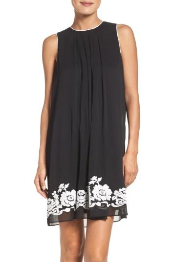 Women's Eci Embroidered Shift Dress - Black