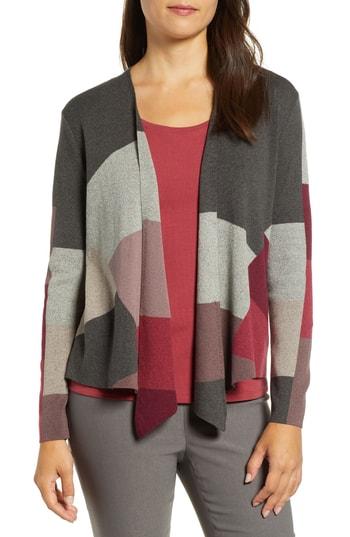 Women's Nic+zoe Rich Colorblock Cardigan - Grey