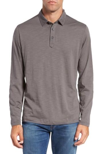 Men's Tommy Bahama 'portside Player Spectator' Long Sleeve Jersey Polo, Size - Grey