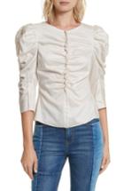 Women's La Vie Rebecca Taylor Washed Sateen Top - Ivory