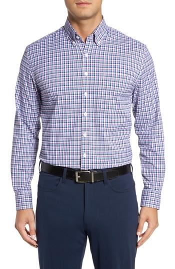 Men's Bobby Jones Matthers Easy Care Plaid Sport Shirt, Size - Blue