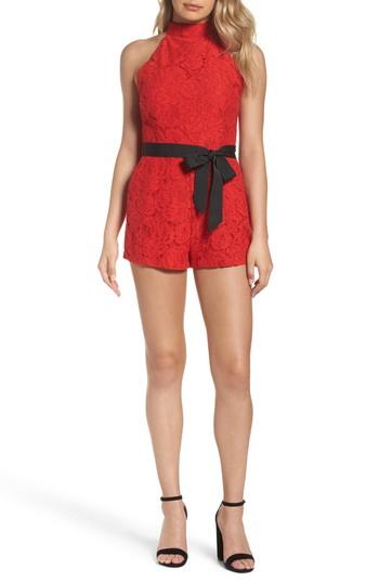 Women's Bb Dakota Neve Lace Romper - Red