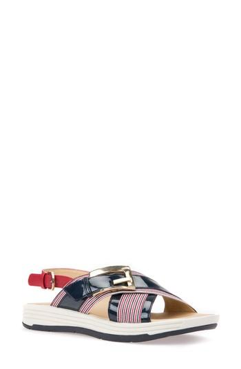 Women's Geox Koleos Crisscross Sandal Us / 35eu - Blue