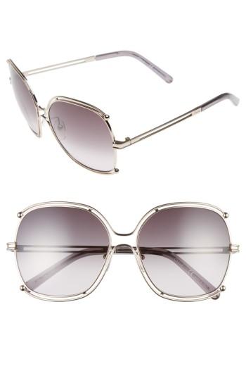 Women's Chloe Isidora 59mm Square Sunglasses - Gold/ Grey