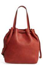 Women's Madewell Medium Transport Leather Bucket Bag - Brown
