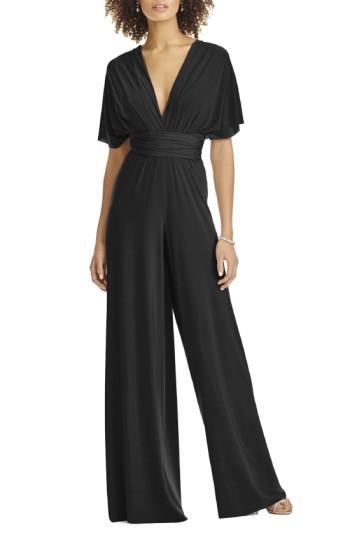 Women's Dessy Collection Convertible Wide Leg Jersey Jumpsuit - Black