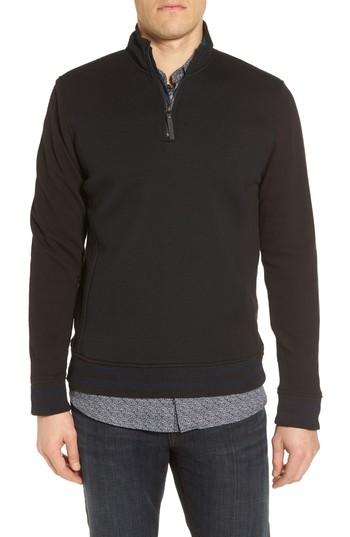 Men's Ted Baker London Uthink Trim Fit Quarter Zip Pullover (s) - Blue