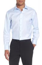 Men's Lorenzo Uomo Trim Fit Houndstooth Dress Shirt - 34/35 - Blue