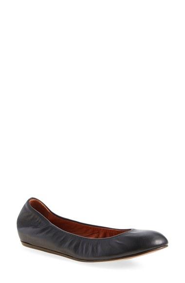 Women's Lanvin Smooth Leather Ballet Flat .5us / 39eu - Black