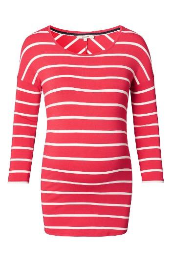 Women's Noppies Lila Stripe Maternity Tee - Coral