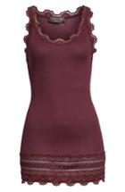Women's Rosemunde Silk & Cotton Rib Knit Tank - Burgundy