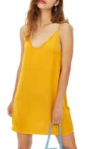 Women's Topshop Scallop Mini Slipdress Us (fits Like 0) - Yellow