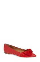 Women's Tory Burch Eleanor Bow Flat M - Red