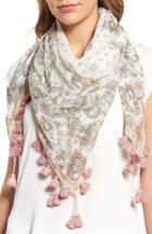 Women's Rebecca Minkoff Floral Paisley Square Scarf, Size - Ivory