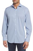 Men's Bugatchi Classic Fit Stacked Circles Performance Sport Shirt - Blue