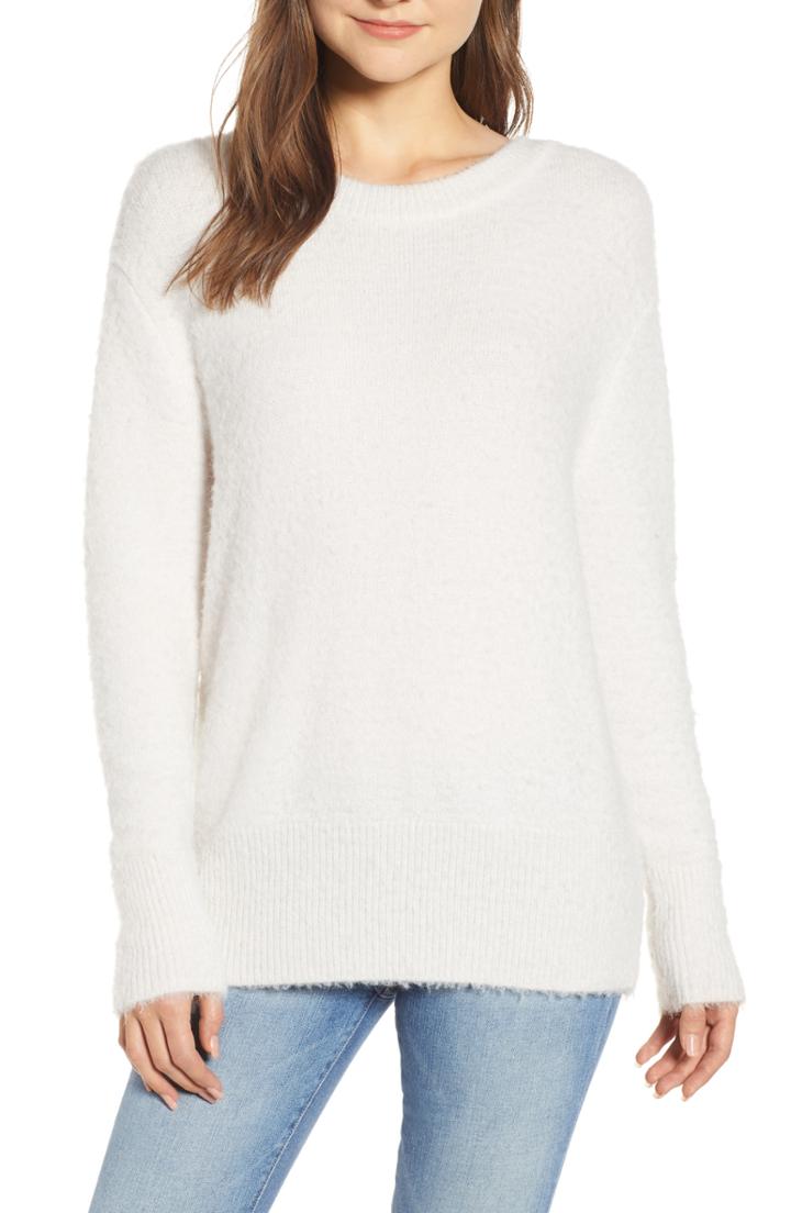 Women's Chelsea28 Fuzzy Knit Sweater, Size - Grey