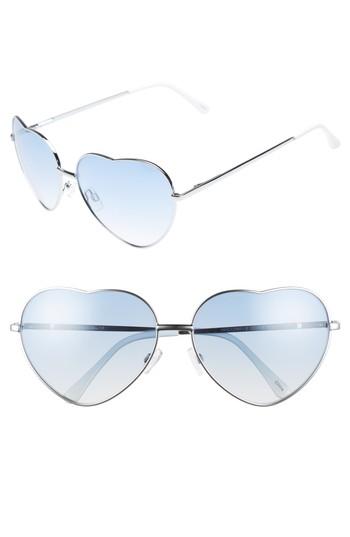 Women's Circus By Sam Edelman 60mm Metal Heart Sunglasses - Silver
