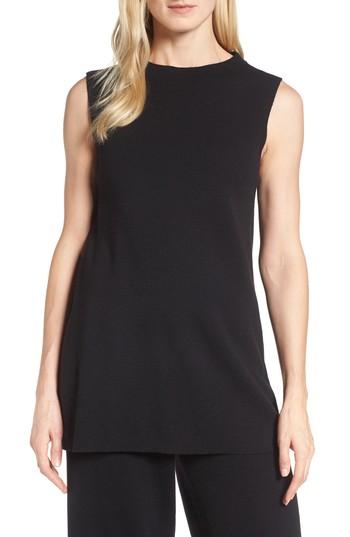 Petite Women's Eileen Fisher Wool Knit Tunic, Size P - Black