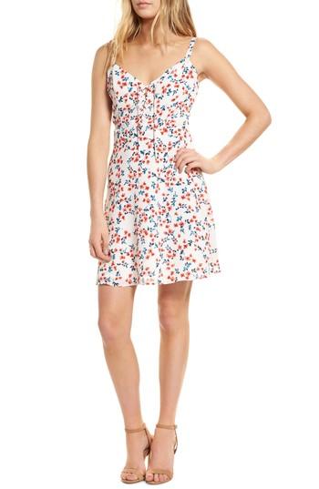 Women's Cupcakes And Cashmere Dennis Floral Lace-up Dress - White