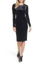 Women's Michael Michael Kors Panne Velvet Crew Dress - Black