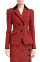 Women's Altuzarra Paladini Houndstooth Wool Jacket Us / 40 Fr - Red
