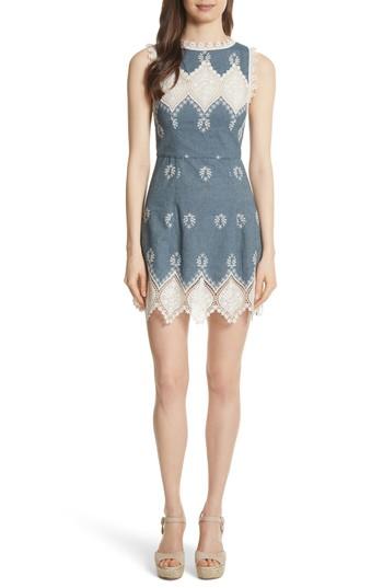 Women's Alice + Olivia Embroidered Minidress - Blue