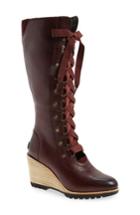 Women's Sorel After Hours Lace Up Wedge Boot M - Red