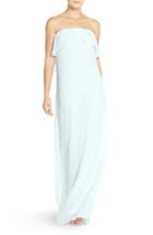 Women's Nouvelle Amsale 'holly' Strapless Ruffle Front Chiffon Trapeze Gown