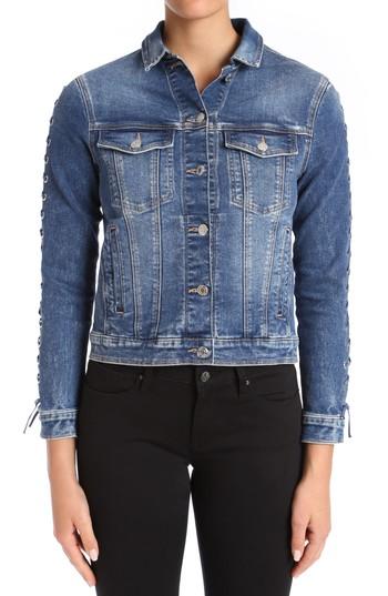 Women's Mavi Jeans Katy Lace-up Sleeve Denim Jacket - Blue