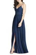 Women's Dessy Collection Spaghetti Strap Chiffon Gown - Blue