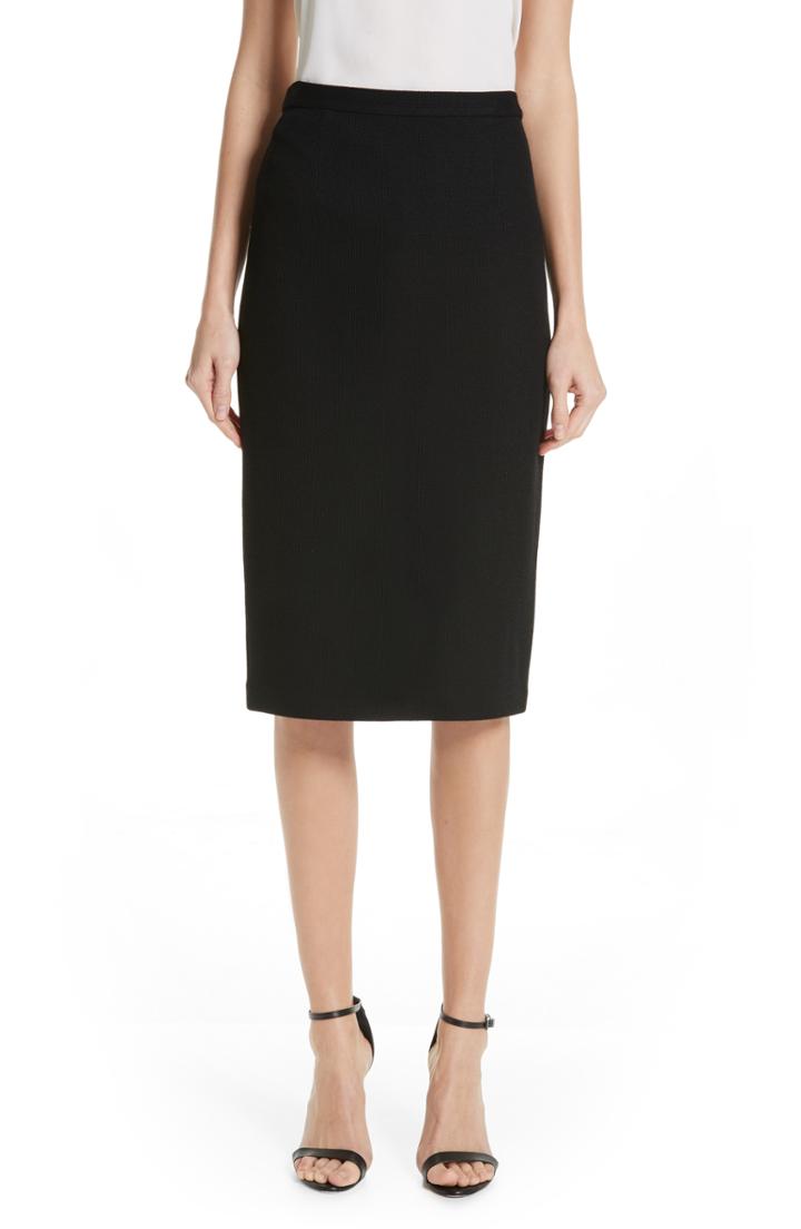 Women's St. John Collection Milano Pique Knit Skirt - Black
